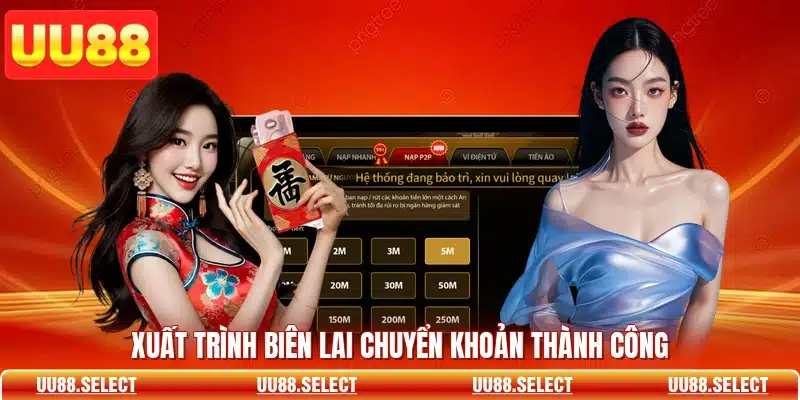 Xuất trình biên lai chuyển khoản thành công